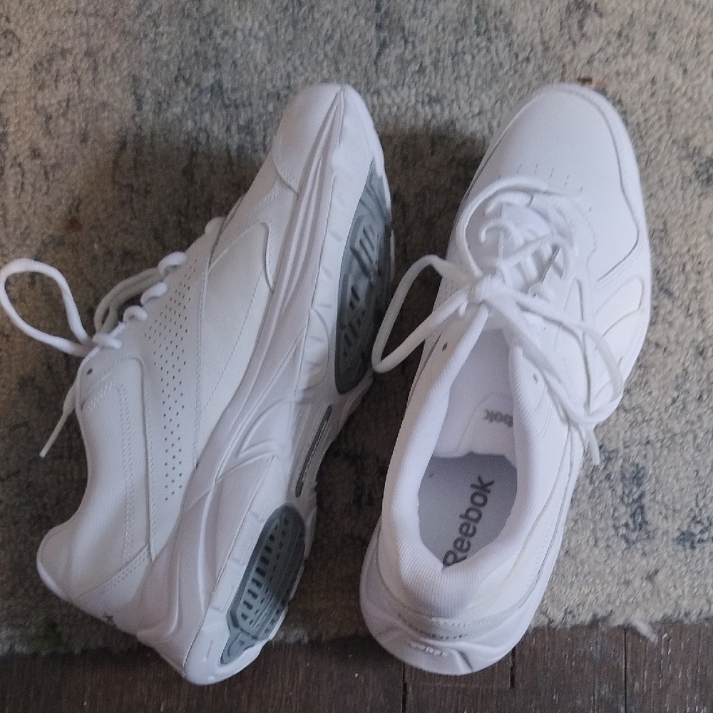 Reebok White and Gray Athletic Shoes